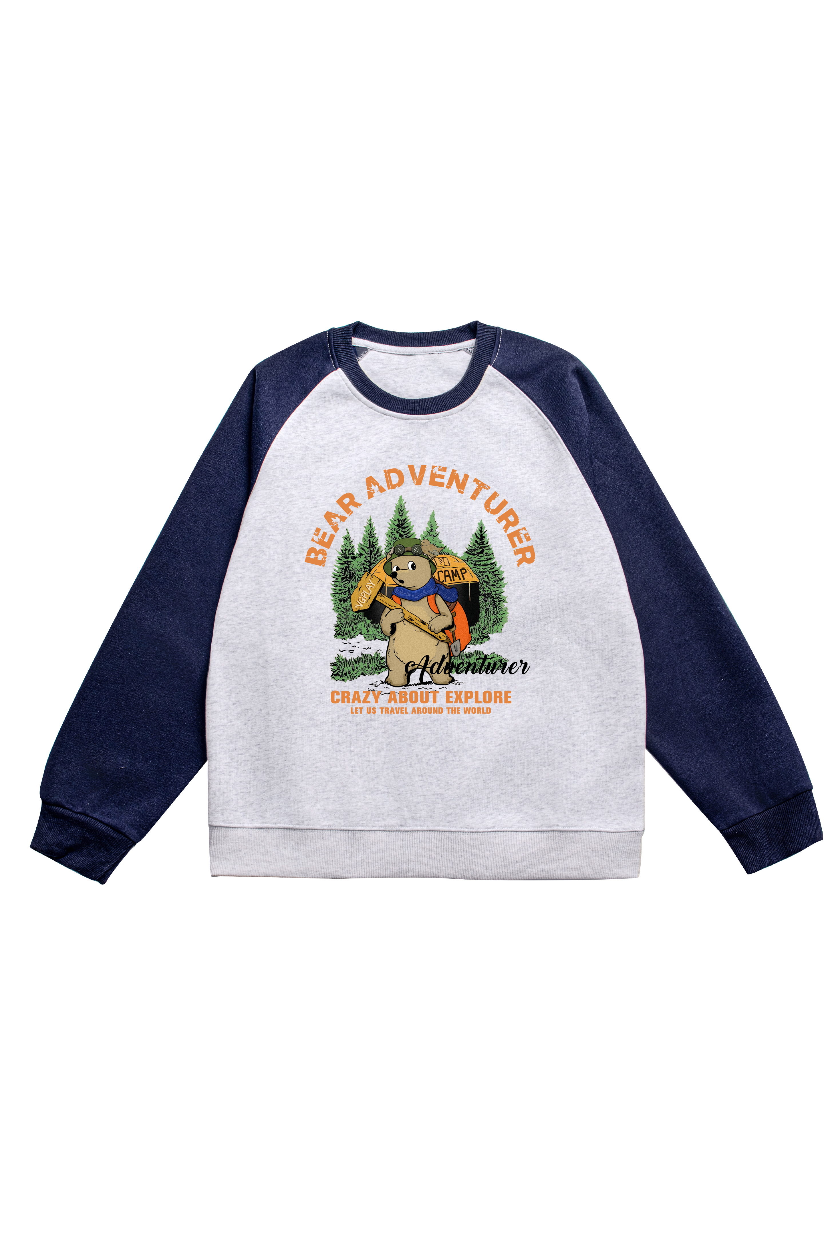 Bear Adventure Print Long Sleeve Cotton T-Shirt