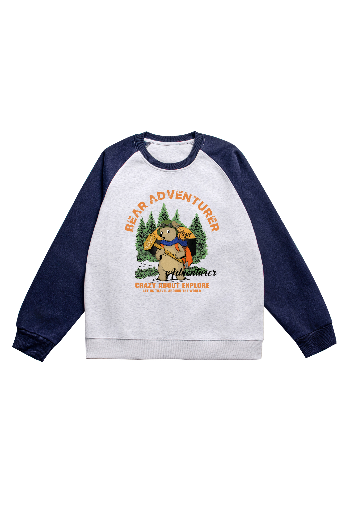 Bear Adventure Print Long Sleeve Cotton T-Shirt