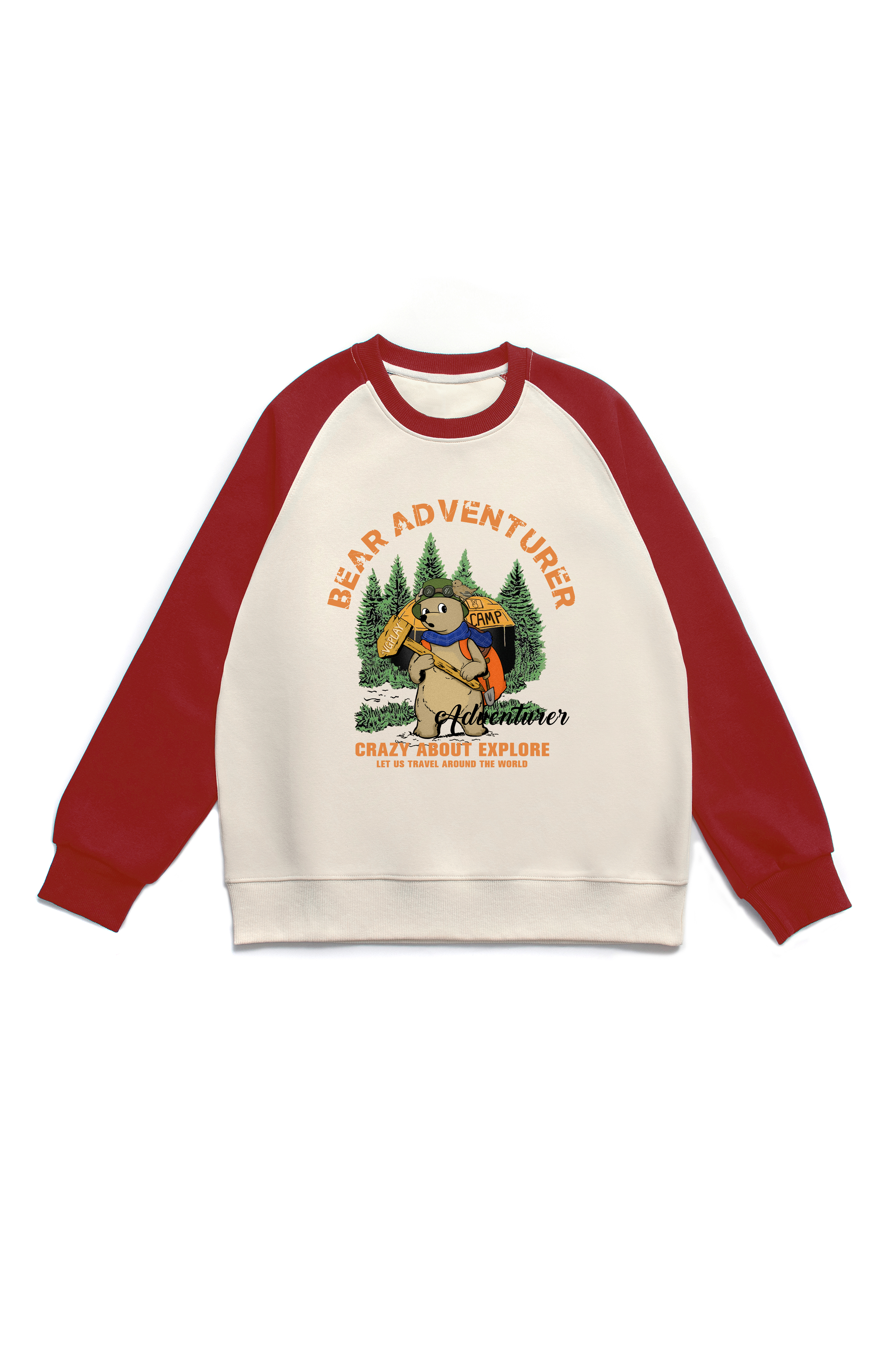 Bear Adventure Print Long Sleeve Cotton T-Shirt
