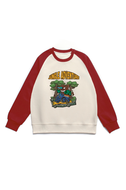 Jungle Adventure Print Long Sleeve Cotton T-Shirt