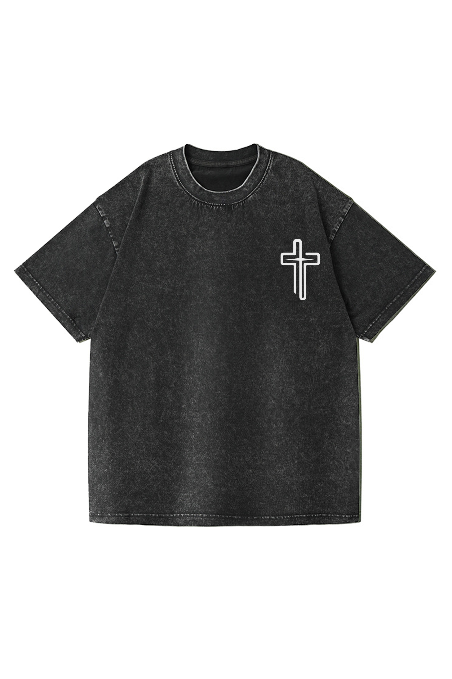 Saved By The Blood Printed Short-sleeved Washed Cotton T-shirt