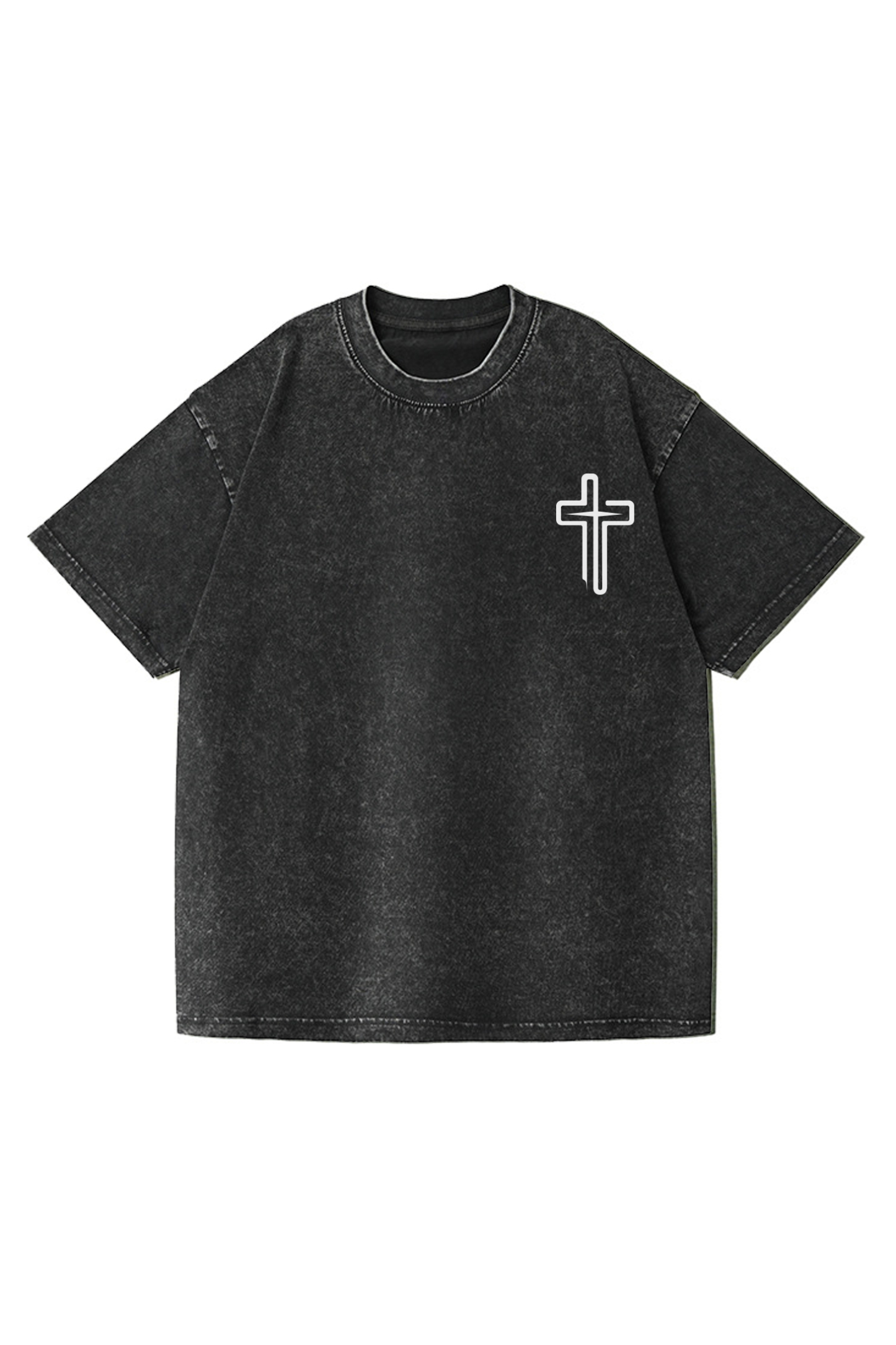 Saved By The Blood Printed Short-sleeved Washed Cotton T-shirt