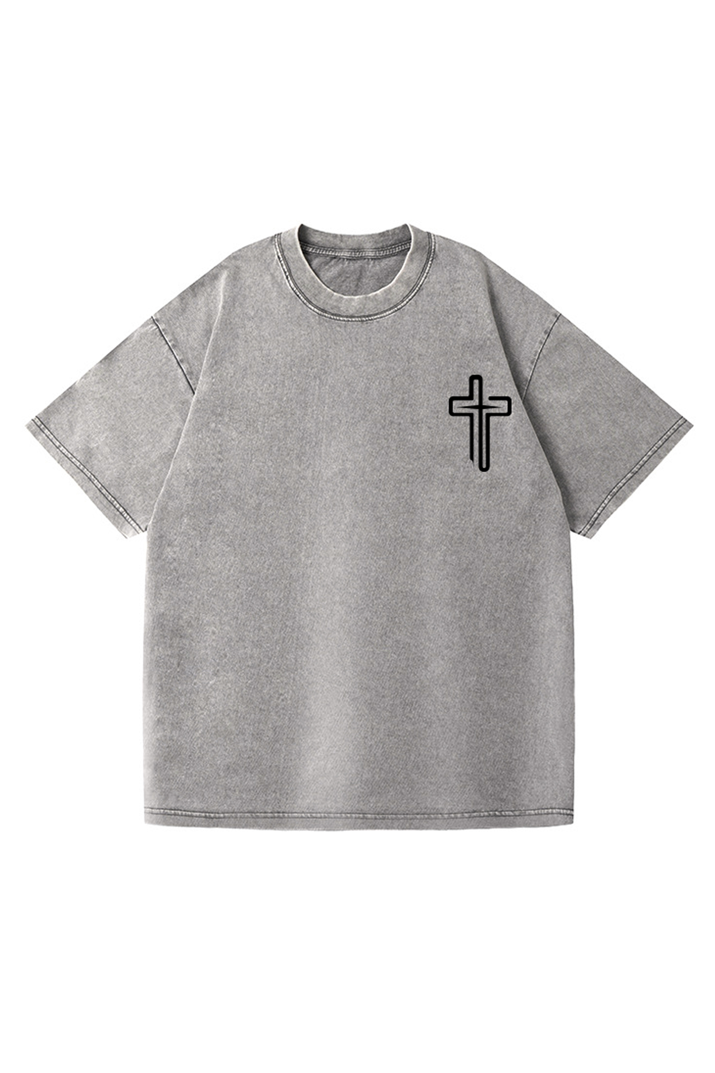 Saved By The Blood Printed Short-sleeved Washed Cotton T-shirt