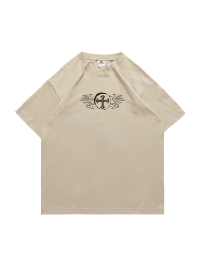 Faith Above All Printed Short-sleeved Cotton T-shirt