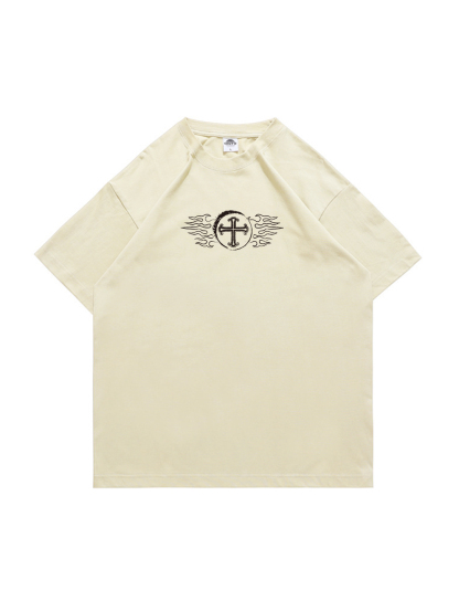 Faith Above All Printed Short-sleeved Cotton T-shirt