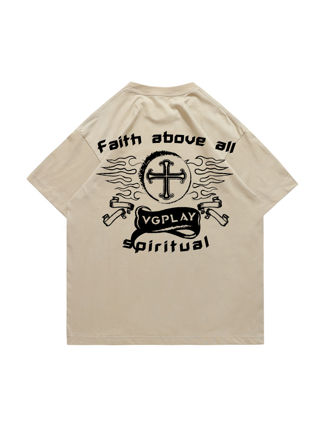 Faith Above All Printed Short-sleeved Cotton T-shirt