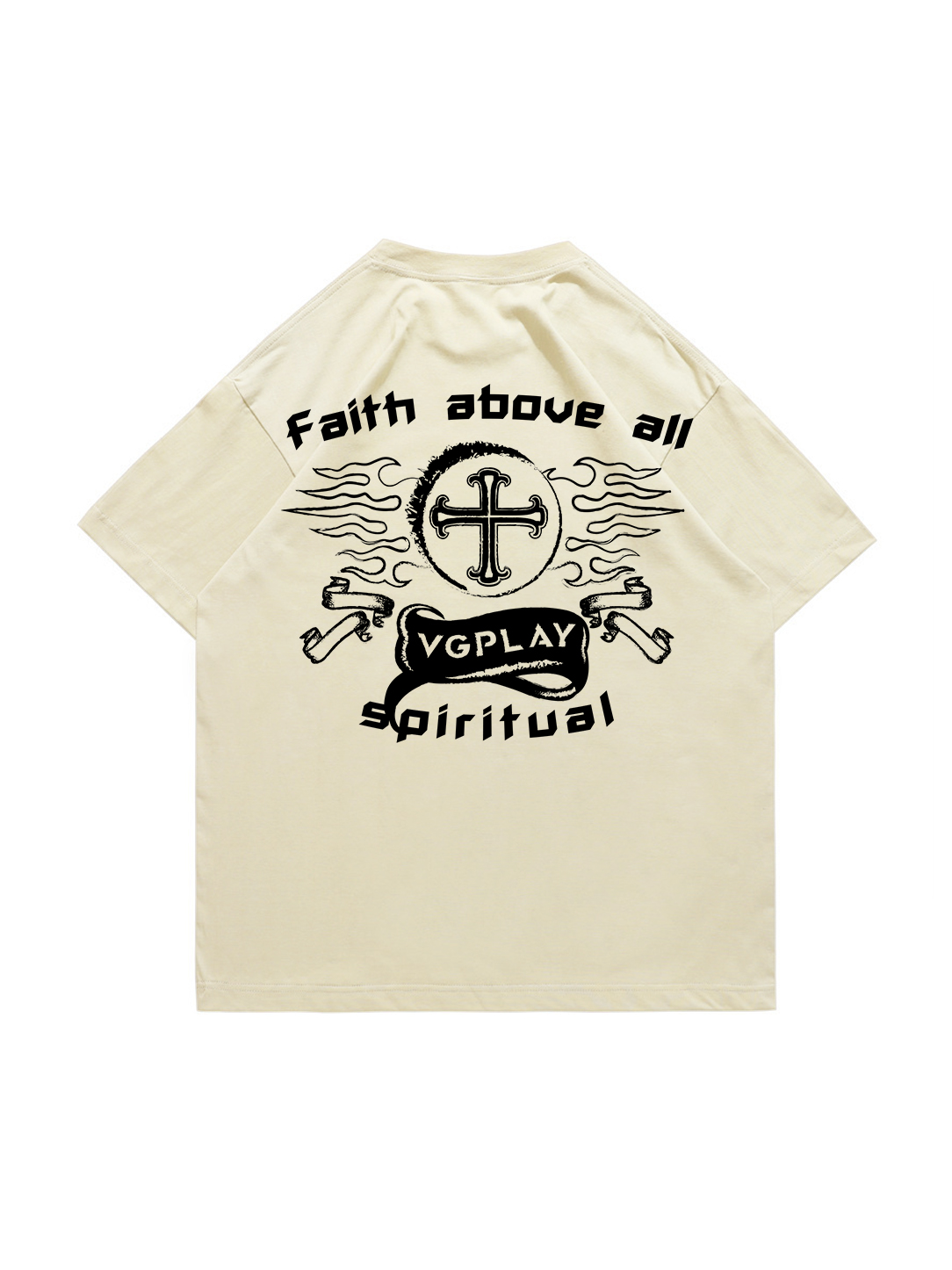 Faith Above All Printed Short-sleeved Cotton T-shirt