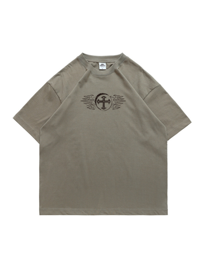 Faith Above All Printed Short-sleeved Cotton T-shirt