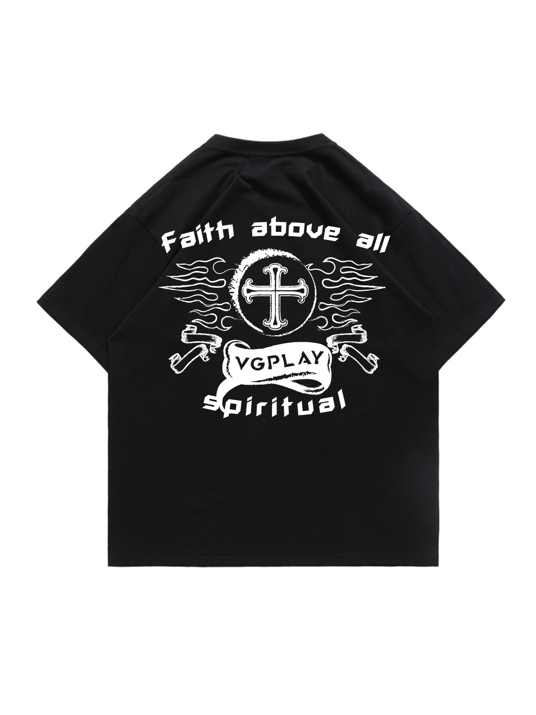 Faith Above All Printed Short-sleeved Cotton T-shirt