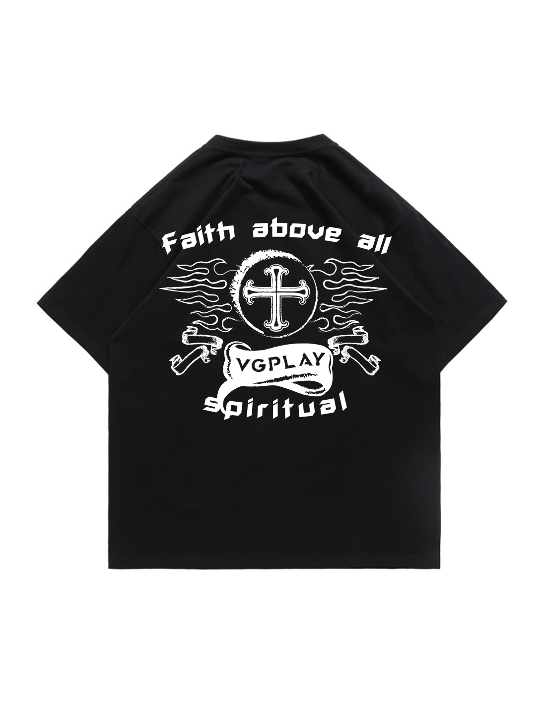 Faith Above All Printed Short-sleeved Cotton T-shirt