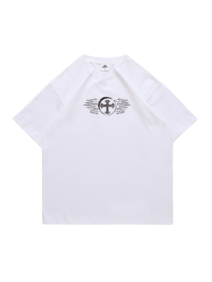 Faith Above All Printed Short-sleeved Cotton T-shirt