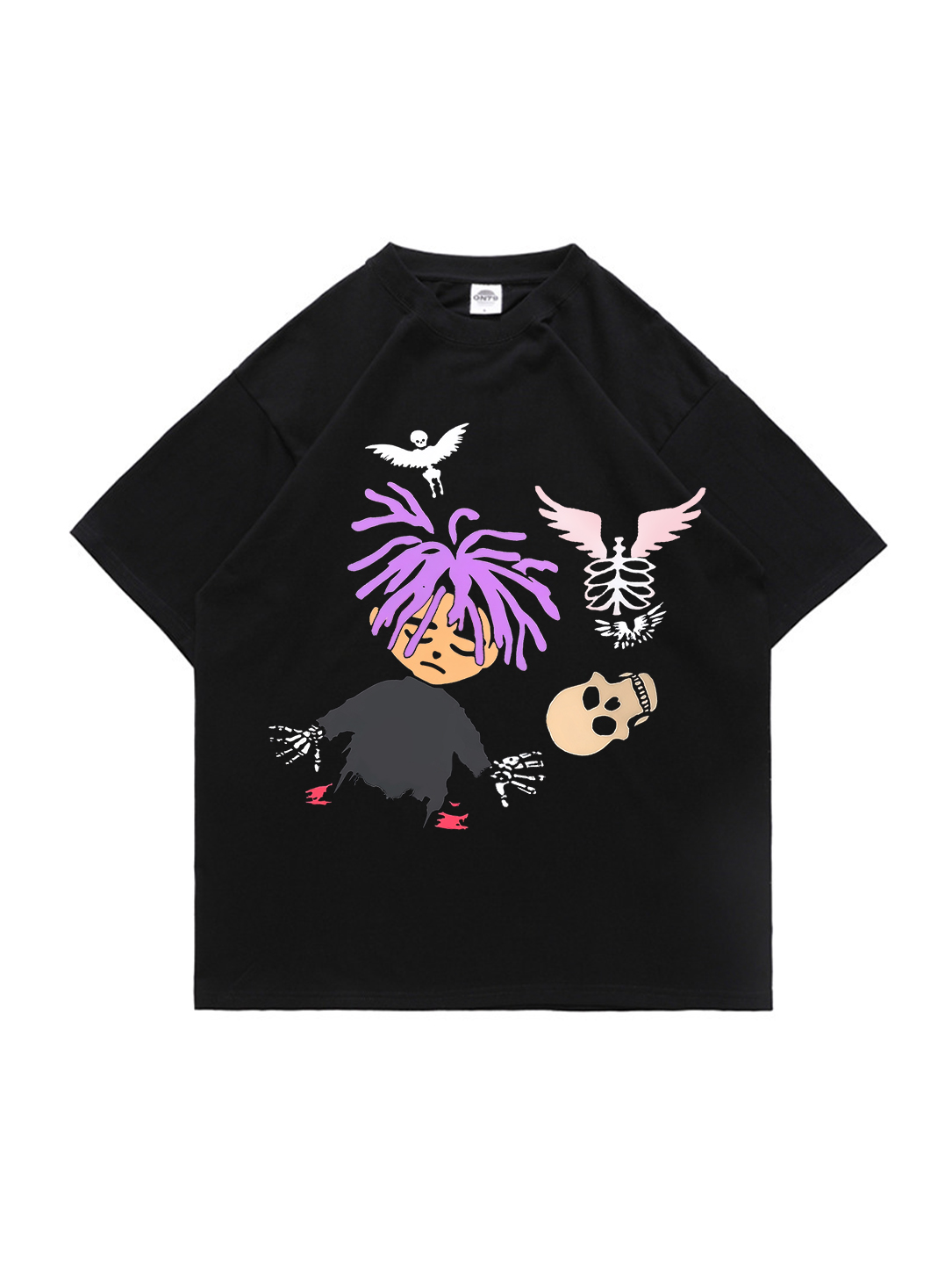 Skeleton Ghost Printed Short-sleeved Cotton T-shirt