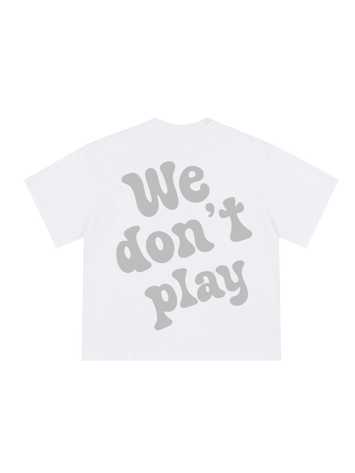 We Don't Play Printed Loose Cropped Tops Short-sleeved Cotton T-shirt