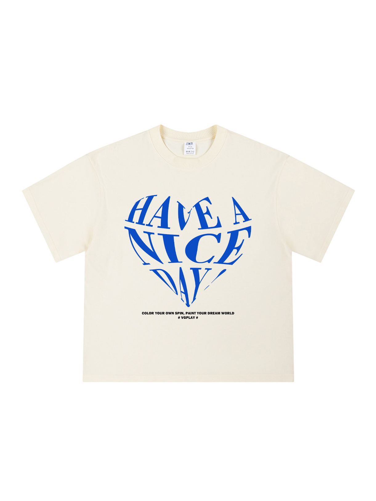 Have A Nice Day Loose Cropped Tops Short-sleeved Cotton T-shirt