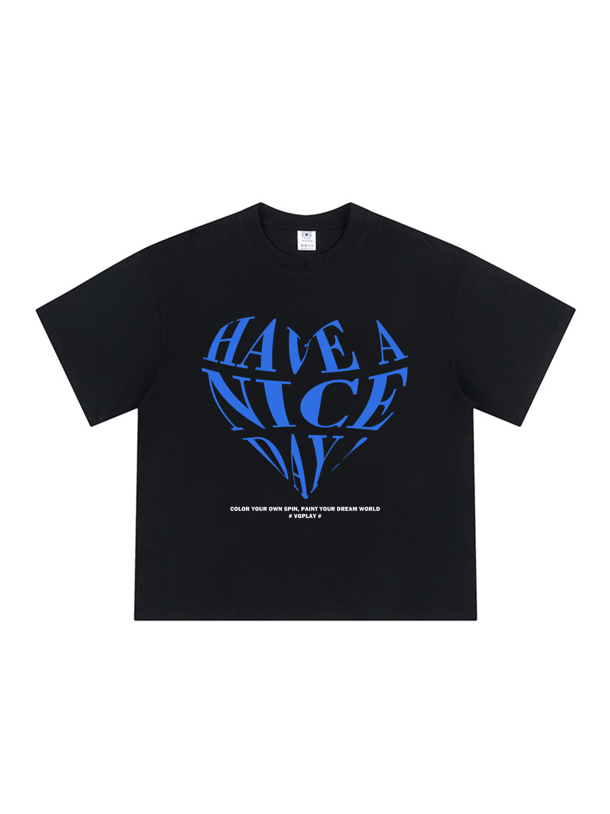 Have A Nice Day Loose Cropped Tops Short-sleeved Cotton T-shirt