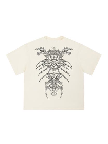 Insect Alien Loose Cropped Tops Short-sleeved Cotton T-shirt