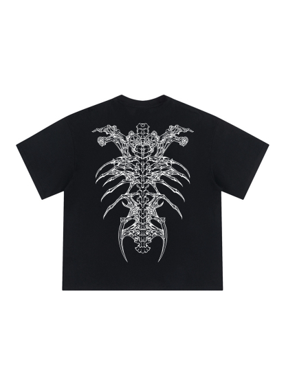 Insect Alien Loose Cropped Tops Short-sleeved Cotton T-shirt