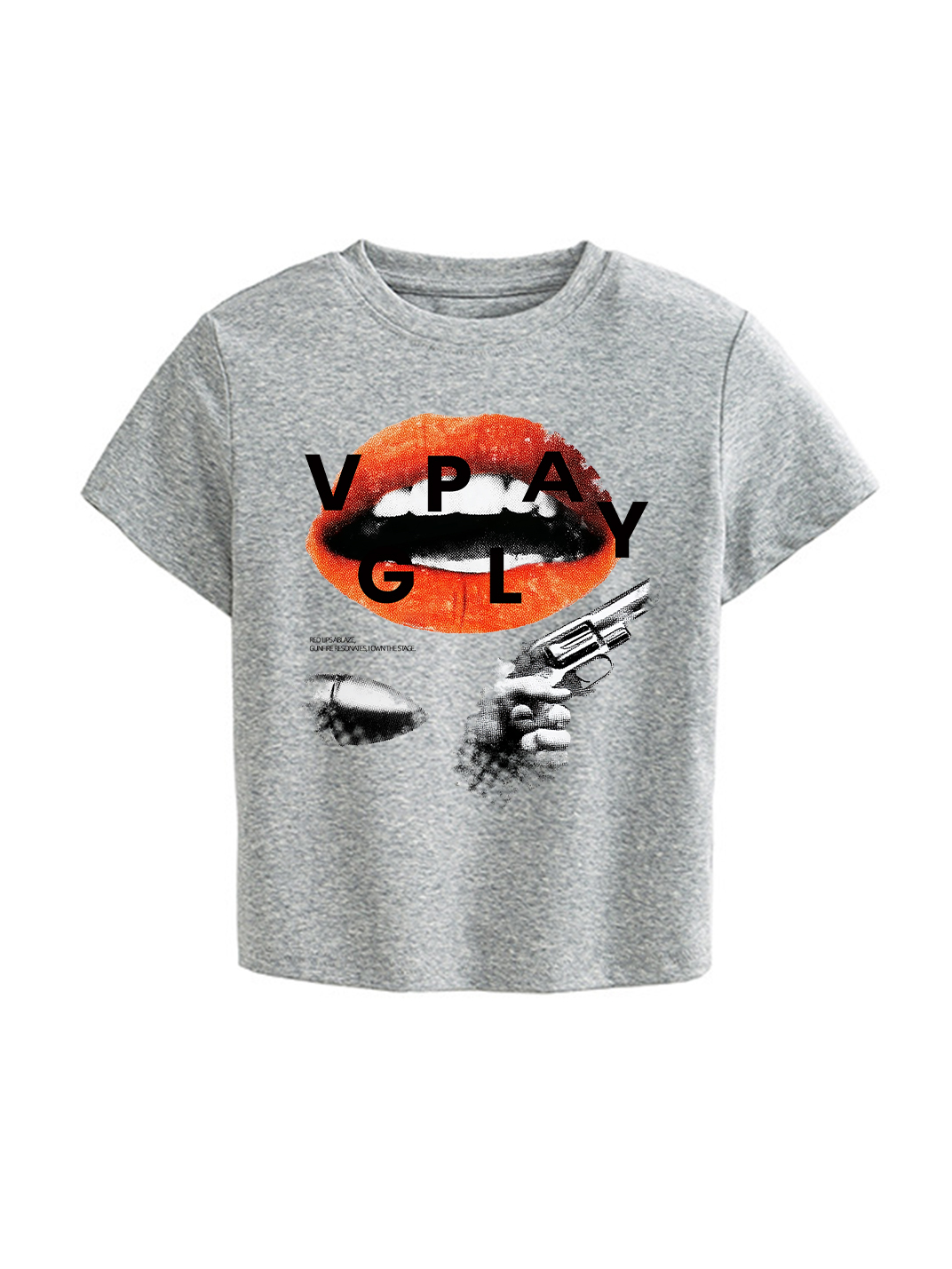 Voice Loaded Printed High Waist Waist-Defining Essential Short-sleeve Top For Women