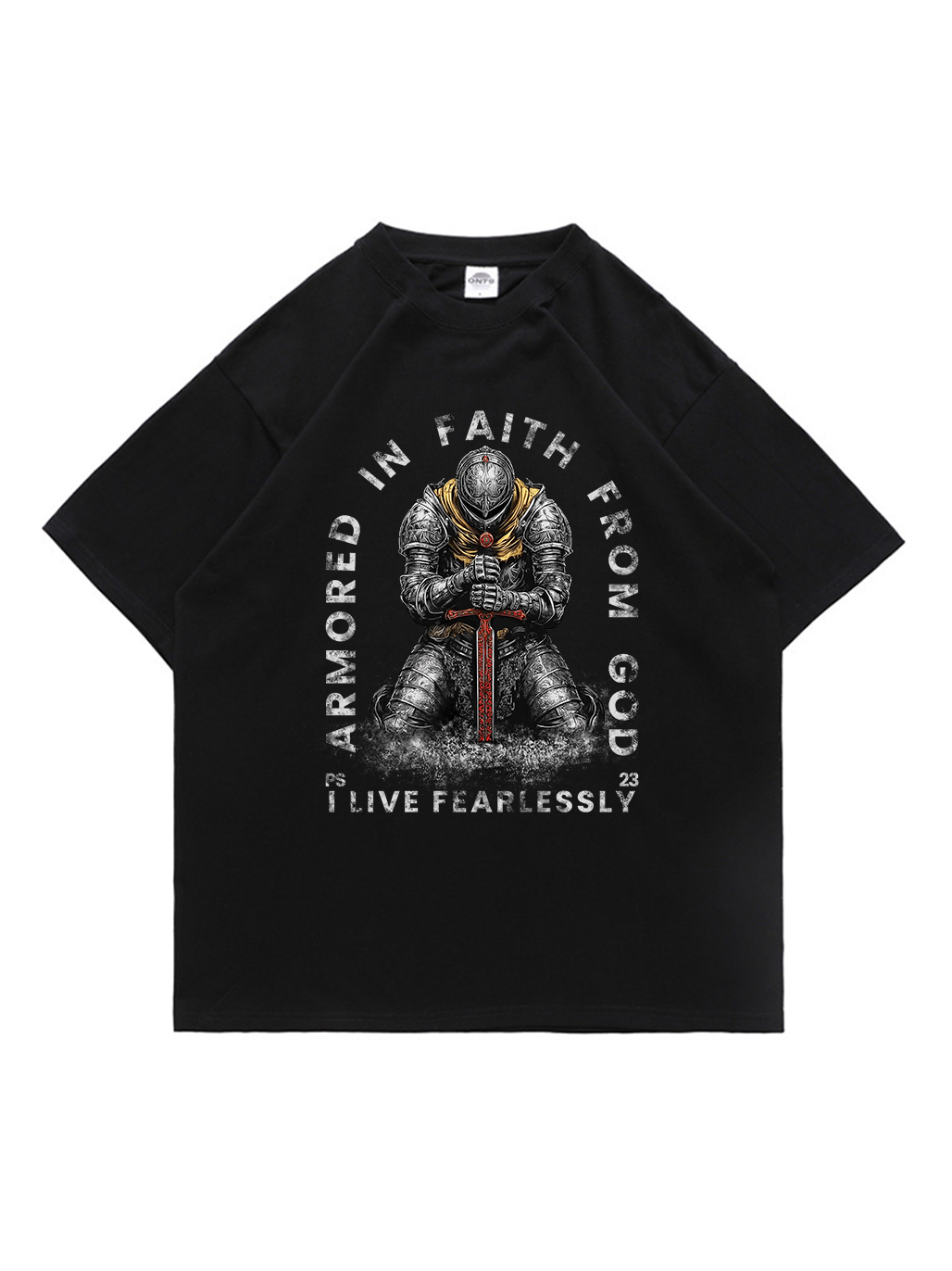 I Live Fearlessly Printed Short-sleeved Cotton T-shirt