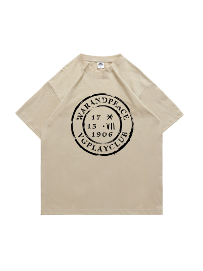 War And Peace Printed Short-sleeved Cotton T-shirt