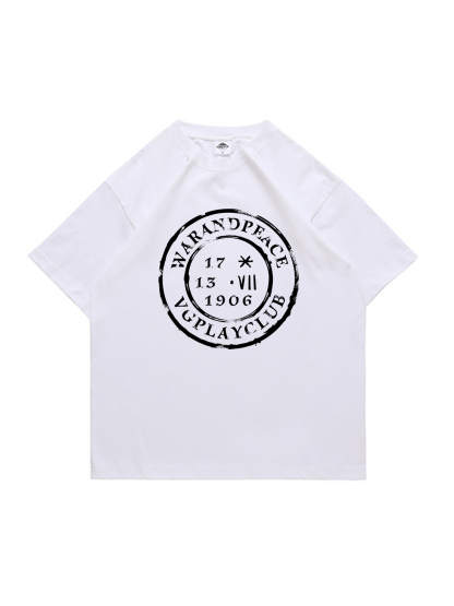 War And Peace Printed Short-sleeved Cotton T-shirt