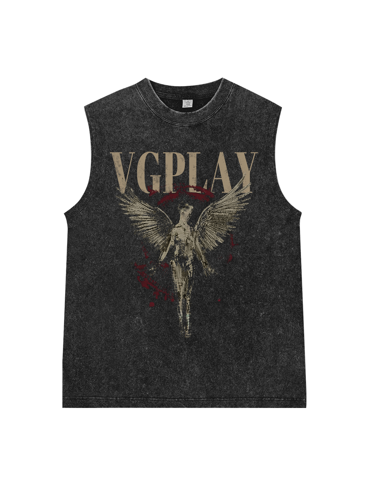 Fallen Angels Printed Washed Sleeveless Vest