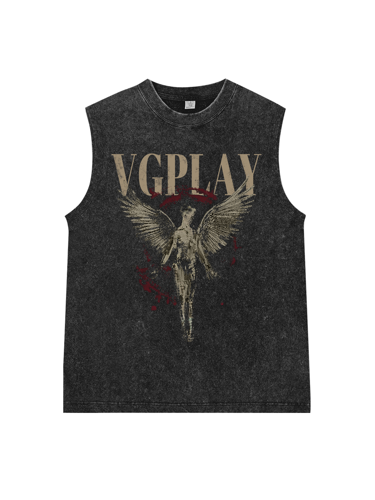 Fallen Angels Printed Washed Sleeveless Vest
