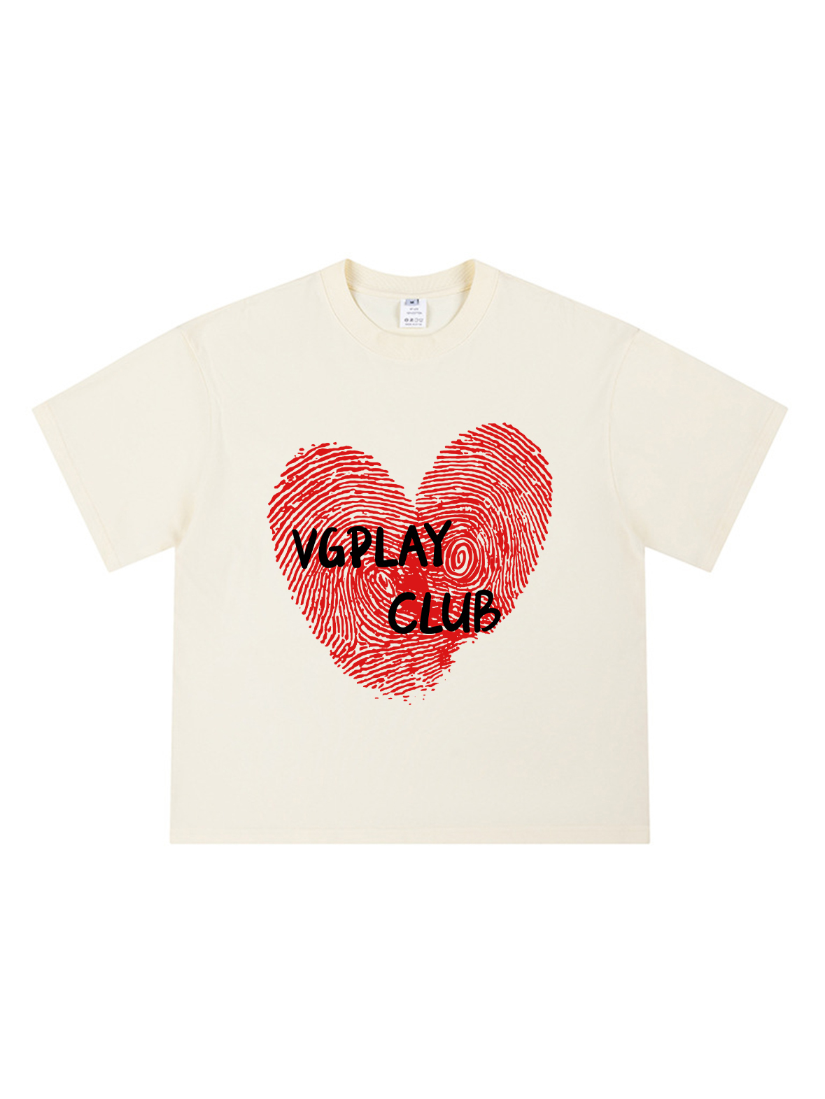 Fingerprint Of Love Loose Cropped Tops Short-sleeved Cotton T-shirt