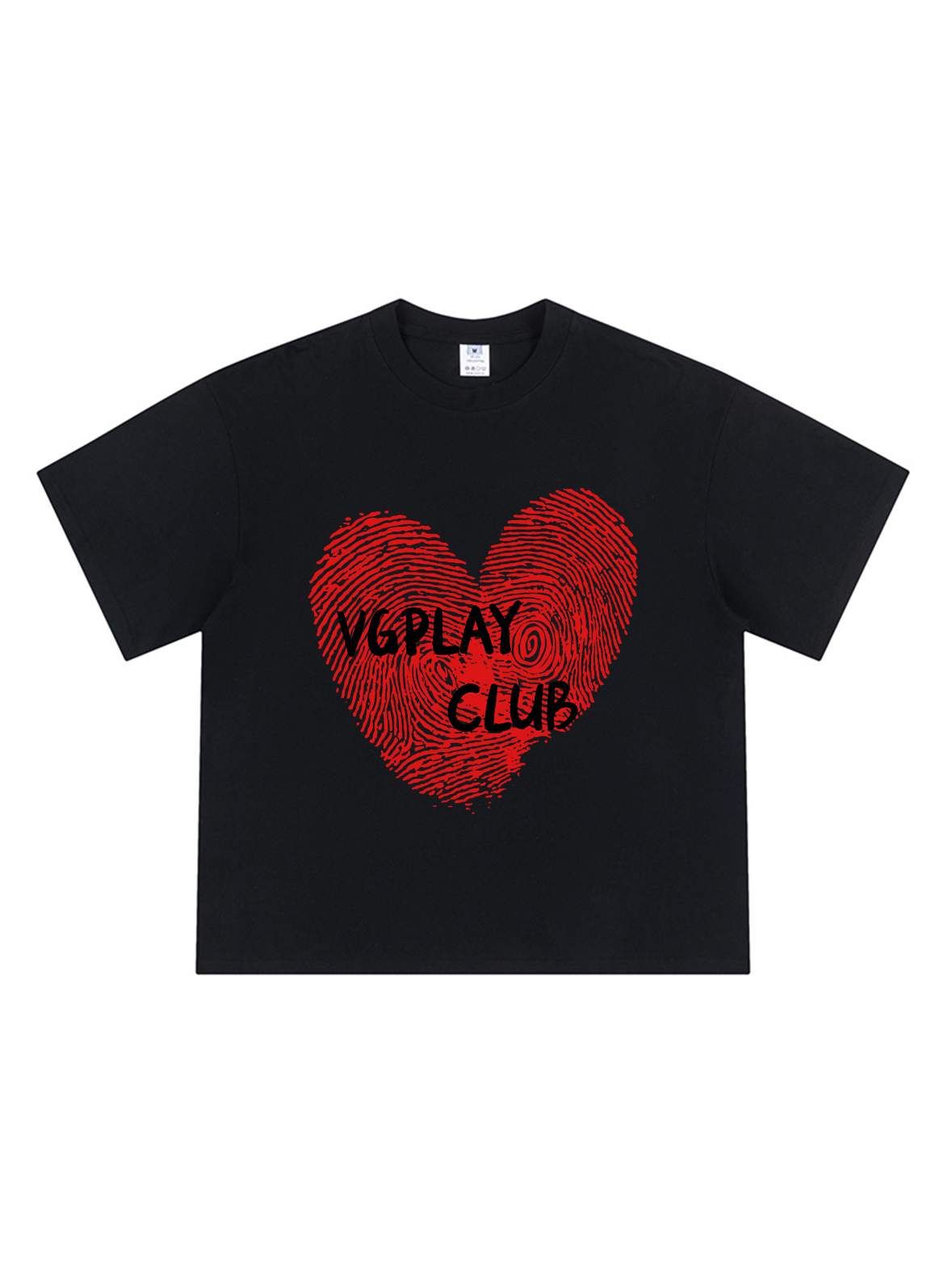 Fingerprint Of Love Loose Cropped Tops Short-sleeved Cotton T-shirt