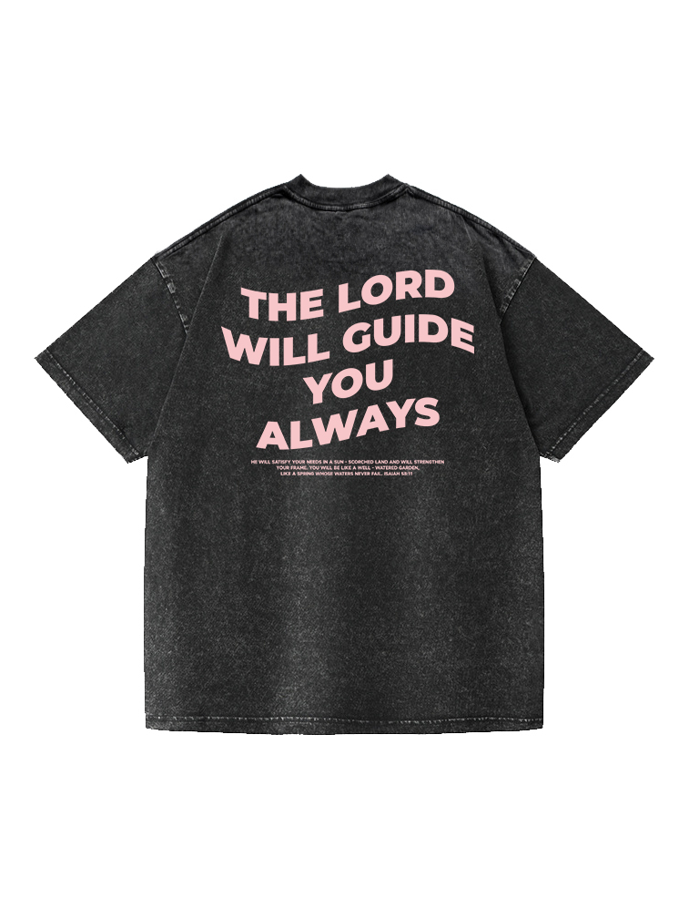 The Lord Printed Short-sleeved Washed Cotton T-shirt