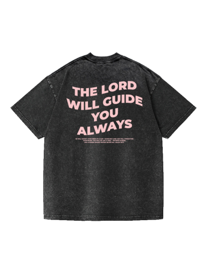 The Lord Printed Short-sleeved Washed Cotton T-shirt