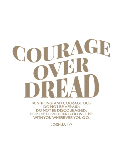 Courage Over Dread Printed Short-sleeved Washed Cotton T-shirt