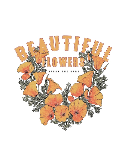 Beautiful Flowers Printed High Waist Waist-Defining Essential Short-sleeve Top For Women