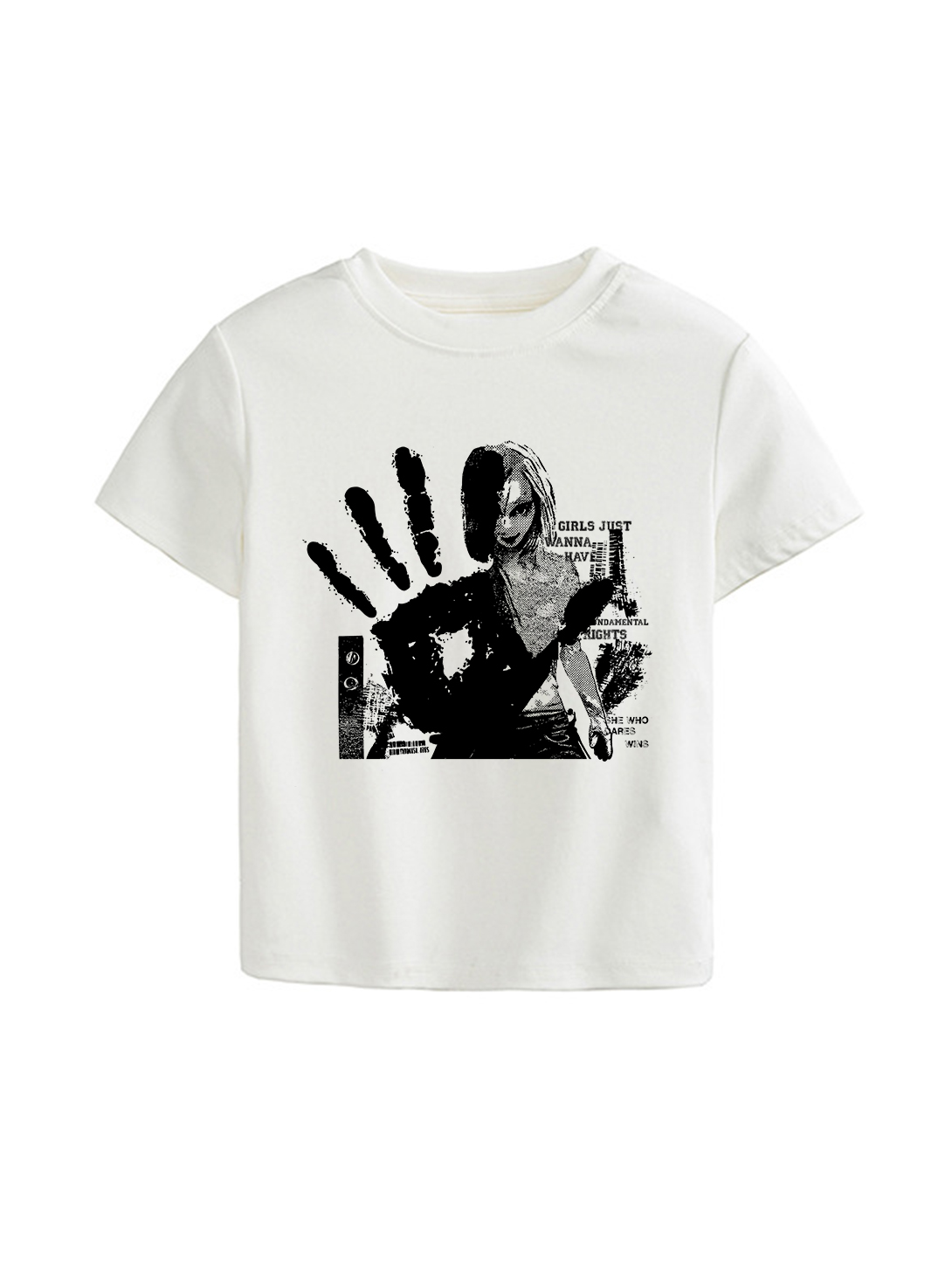 Just Wanna Have Printed Straight Shoulder Short-sleeve T-shirt For Wom