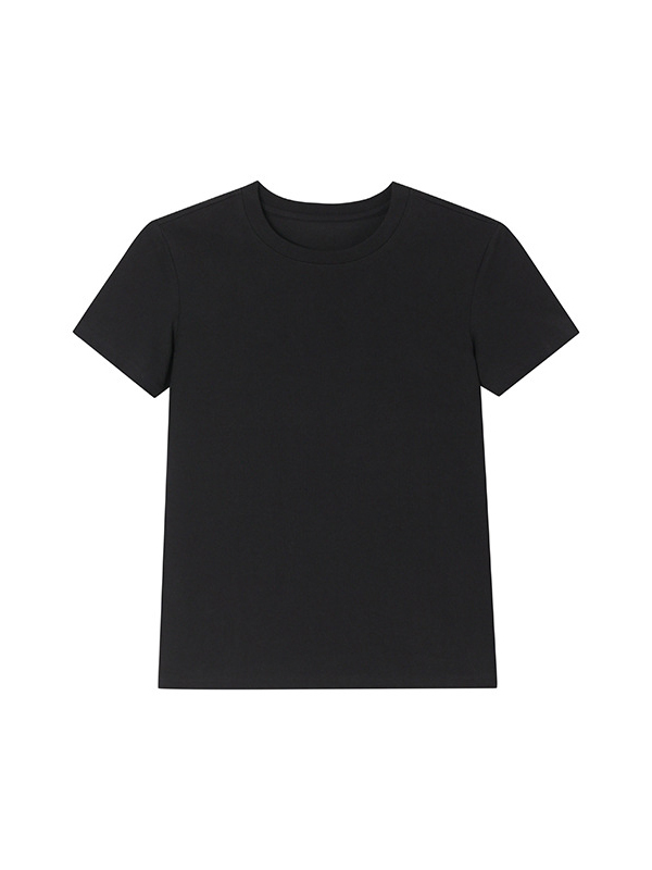 Basic Simple Straight Shoulder Short-sleeve T-shirt For Women