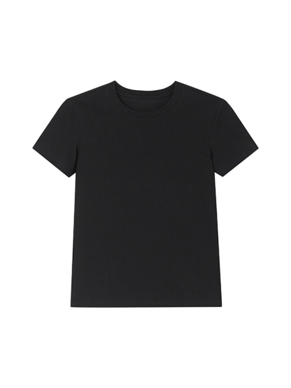 Basic Simple Straight Shoulder Short-sleeve T-shirt For Women