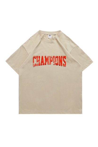 Champion Football Guitar Print Short-sleeved Cotton T-shirt
