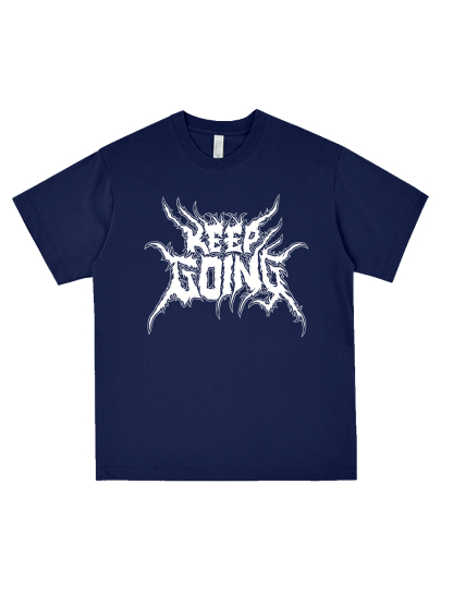 Keep Going Printed Short-sleeved Cotton T-shirt