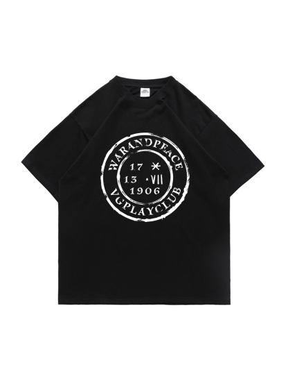 War And Peace Printed Short-sleeved Cotton T-shirt