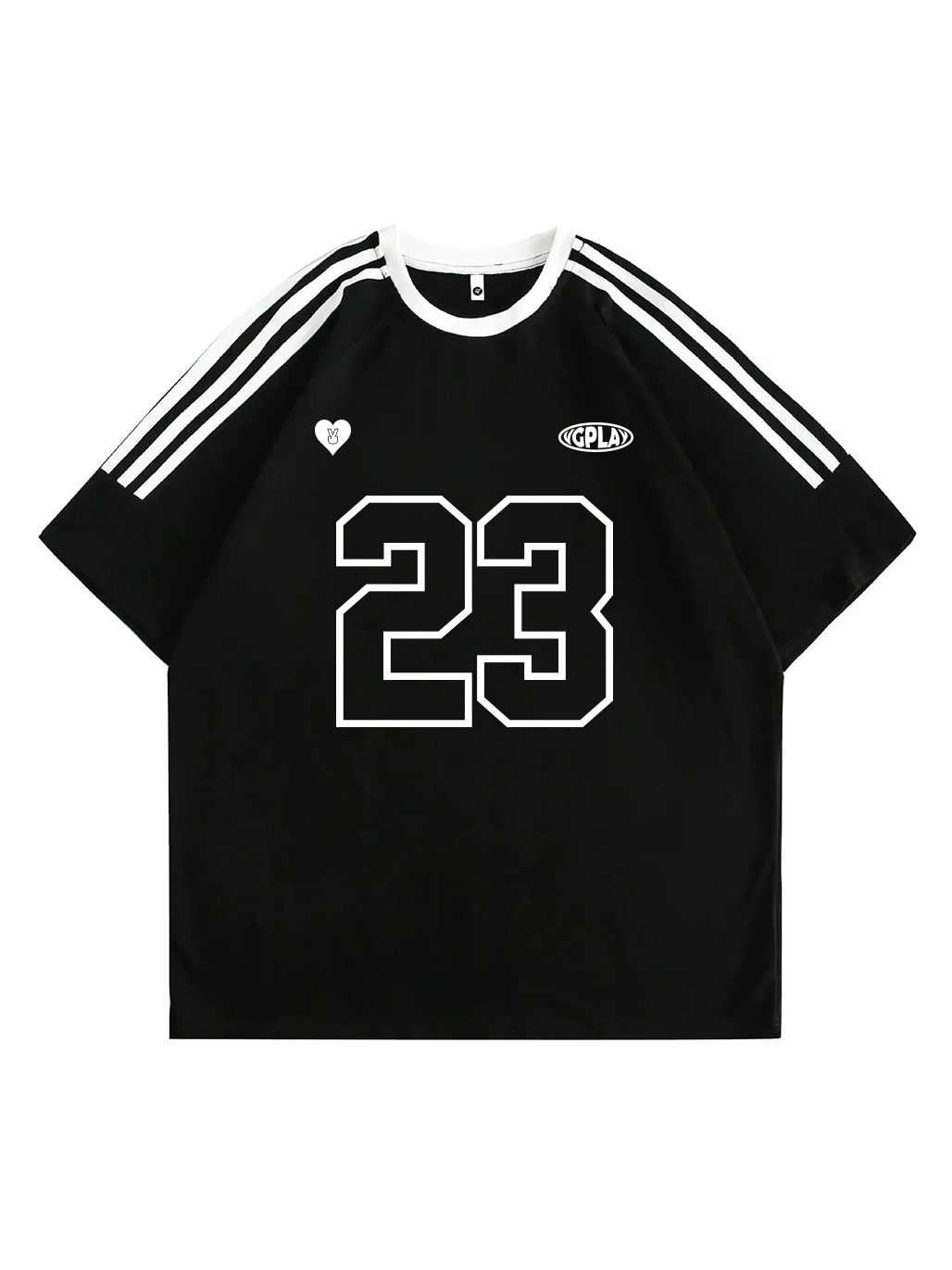 Vgplay Number Printed Three bars Design Short-sleeved T-shirt