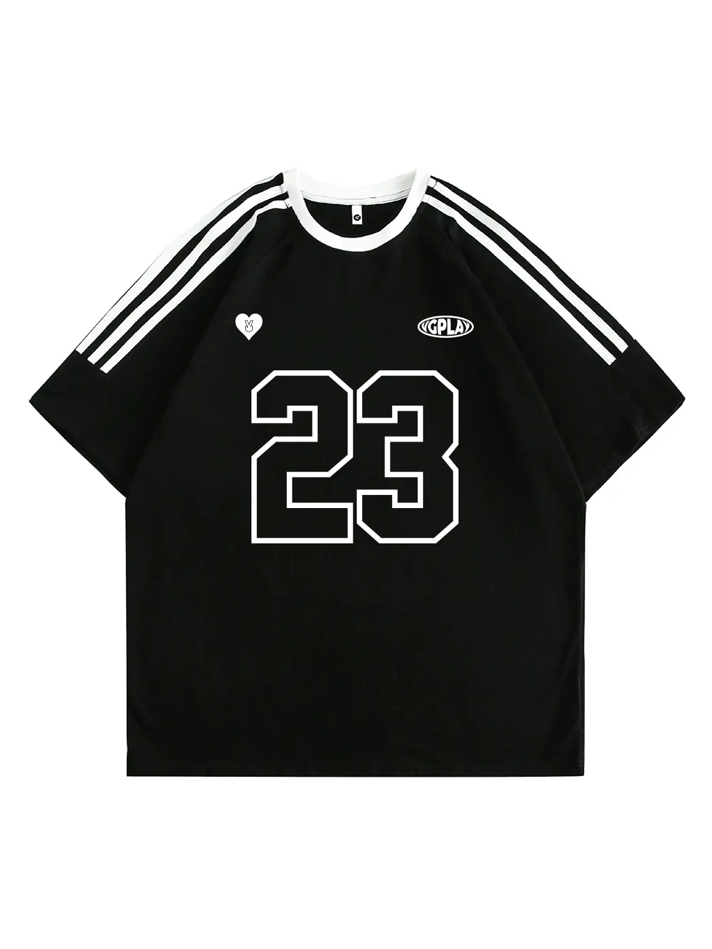 Vgplay Number Printed Three bars Design Short-sleeved T-shirt