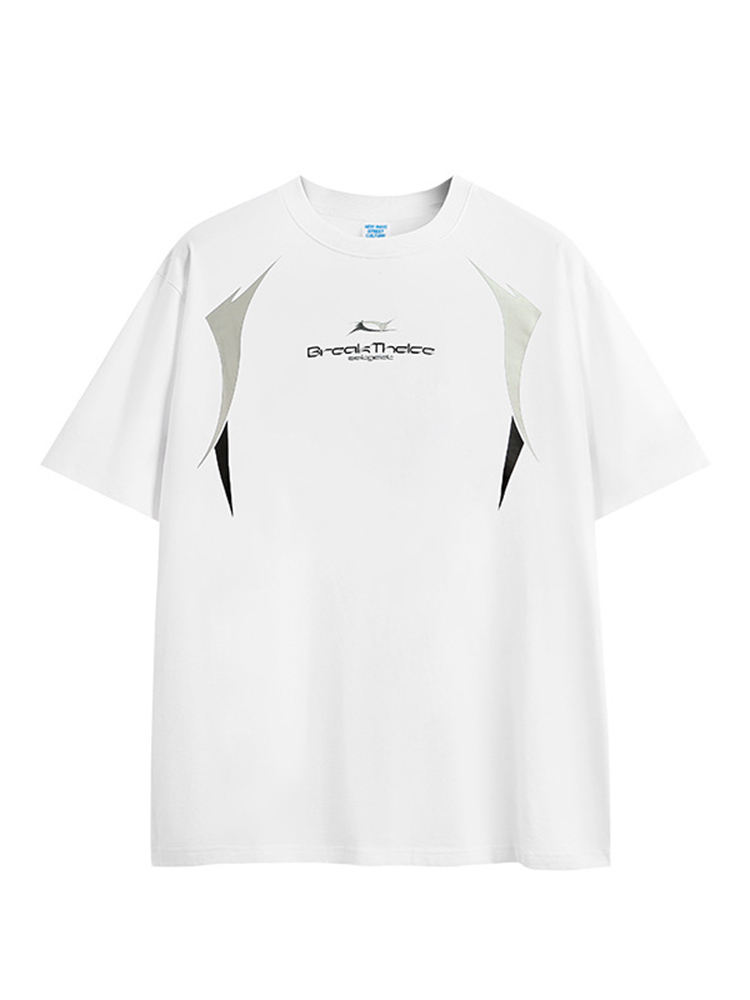 Functional Racing Suit Print Simple Trendy Short-sleeved T-shirt