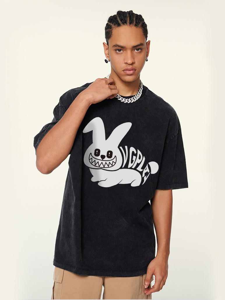 Vgplay Rabbit Printed Short-sleeved Cotton T-shirt
