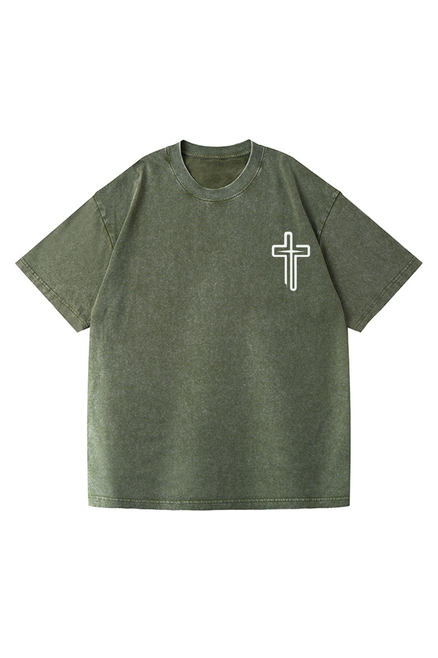 Saved By The Blood Printed Short-sleeved Washed Cotton T-shirt