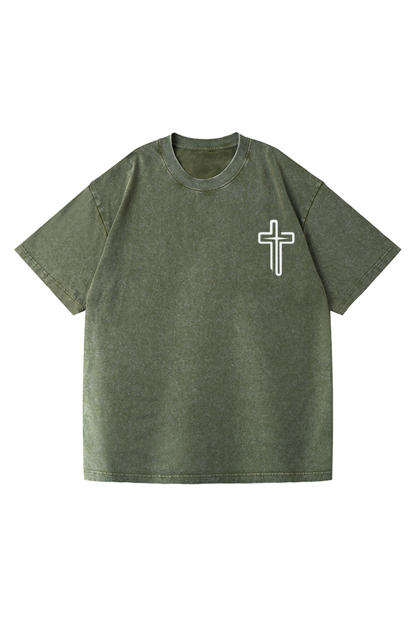 Saved By The Blood Printed Short-sleeved Washed Cotton T-shirt