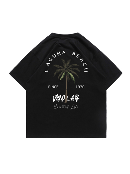 Laguna Beach Printed Short-sleeved Cotton T-shirt