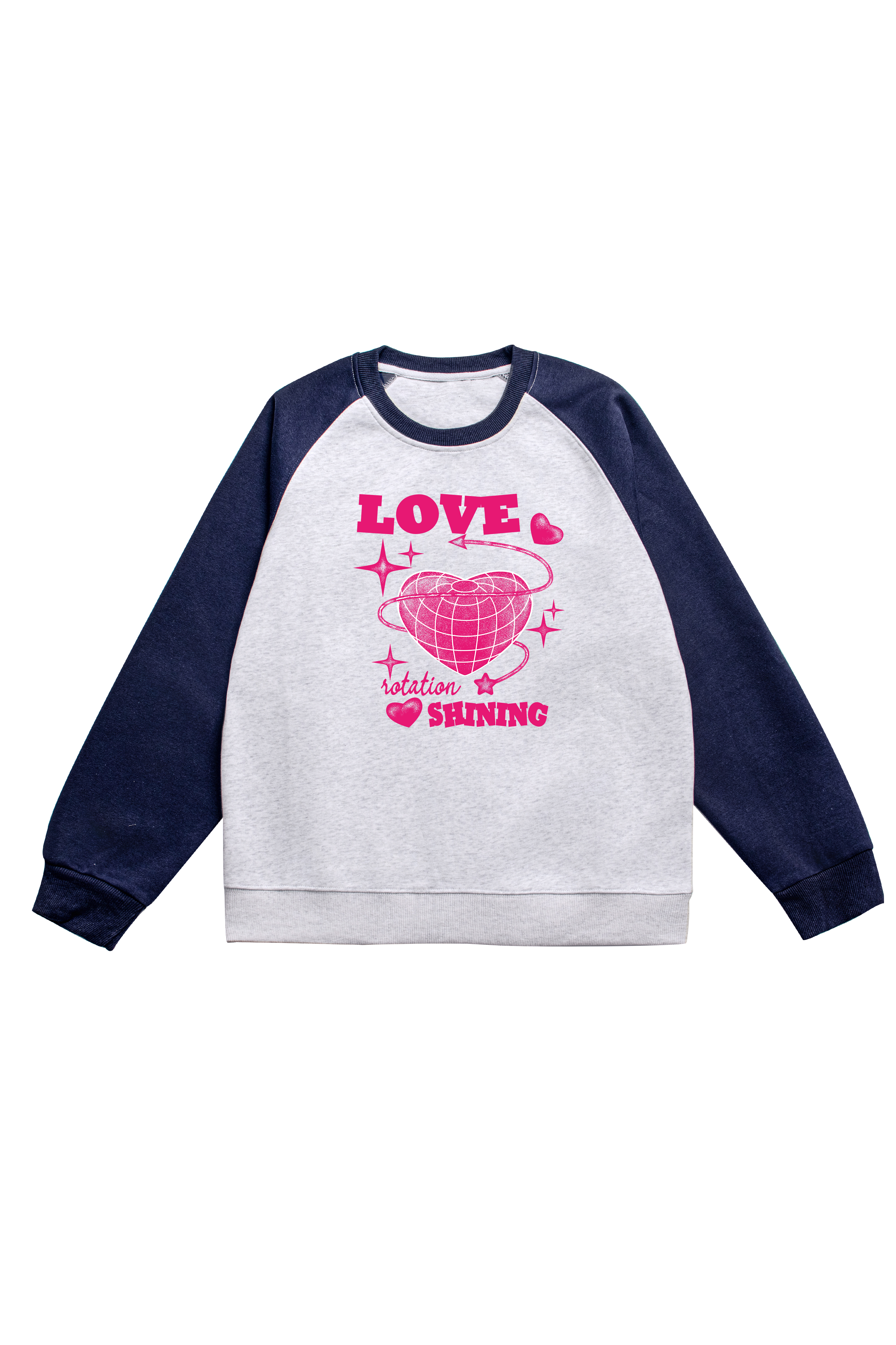 Heart Print Long Sleeve Cotton T-Shirt