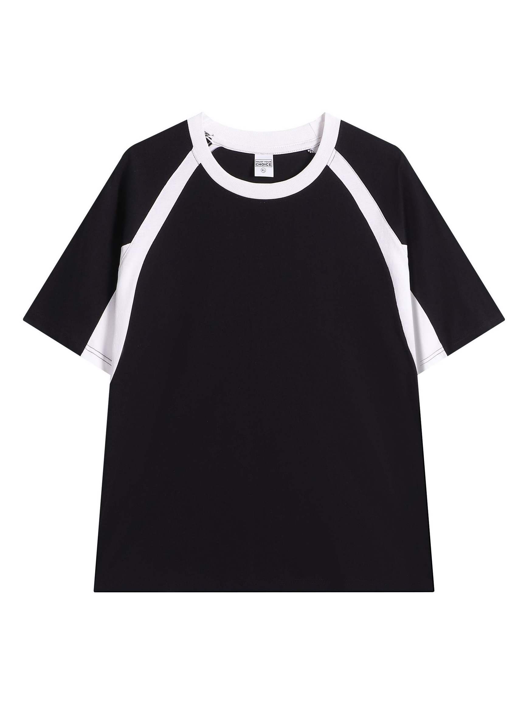 Retro Heavy Raglan Slash Short-Sleeve T-Shirt