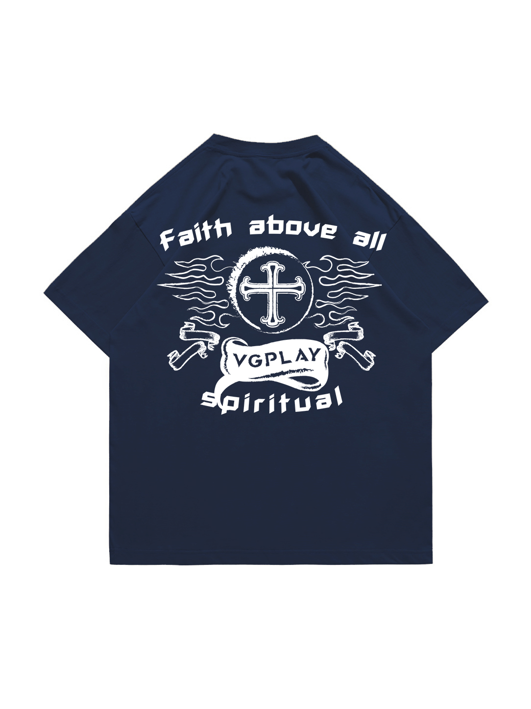 Faith Above All Printed Short-sleeved Cotton T-shirt