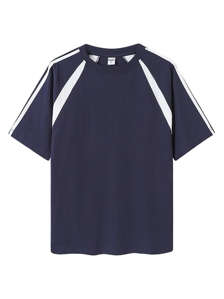 Retro Heavyweight Color Block Cotton Raglan T-shirt